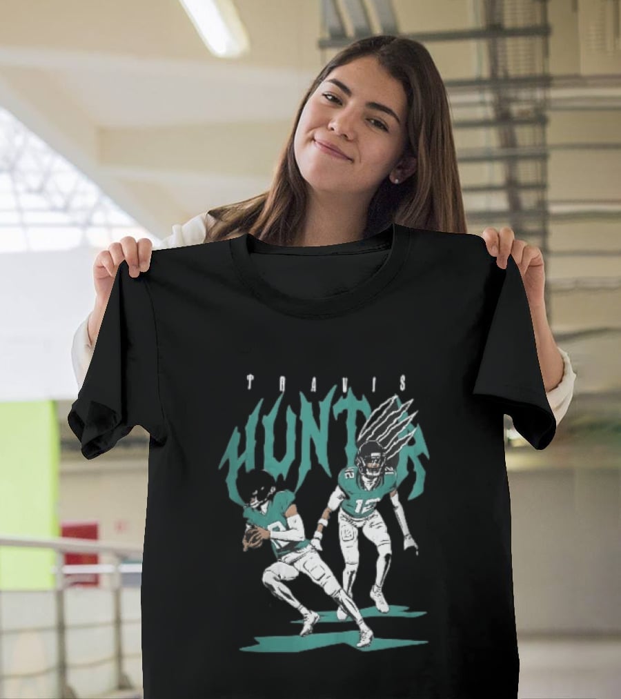 Travis Hunter Football Players Claw Marks Action Poses T-Shirt