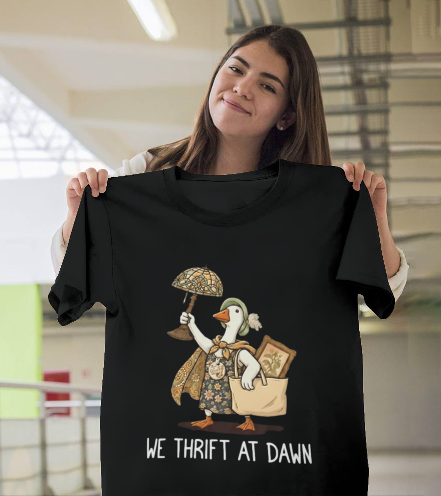 We Thrift At Dawn Vintage Goose With Lamp And Bag T-Shirt