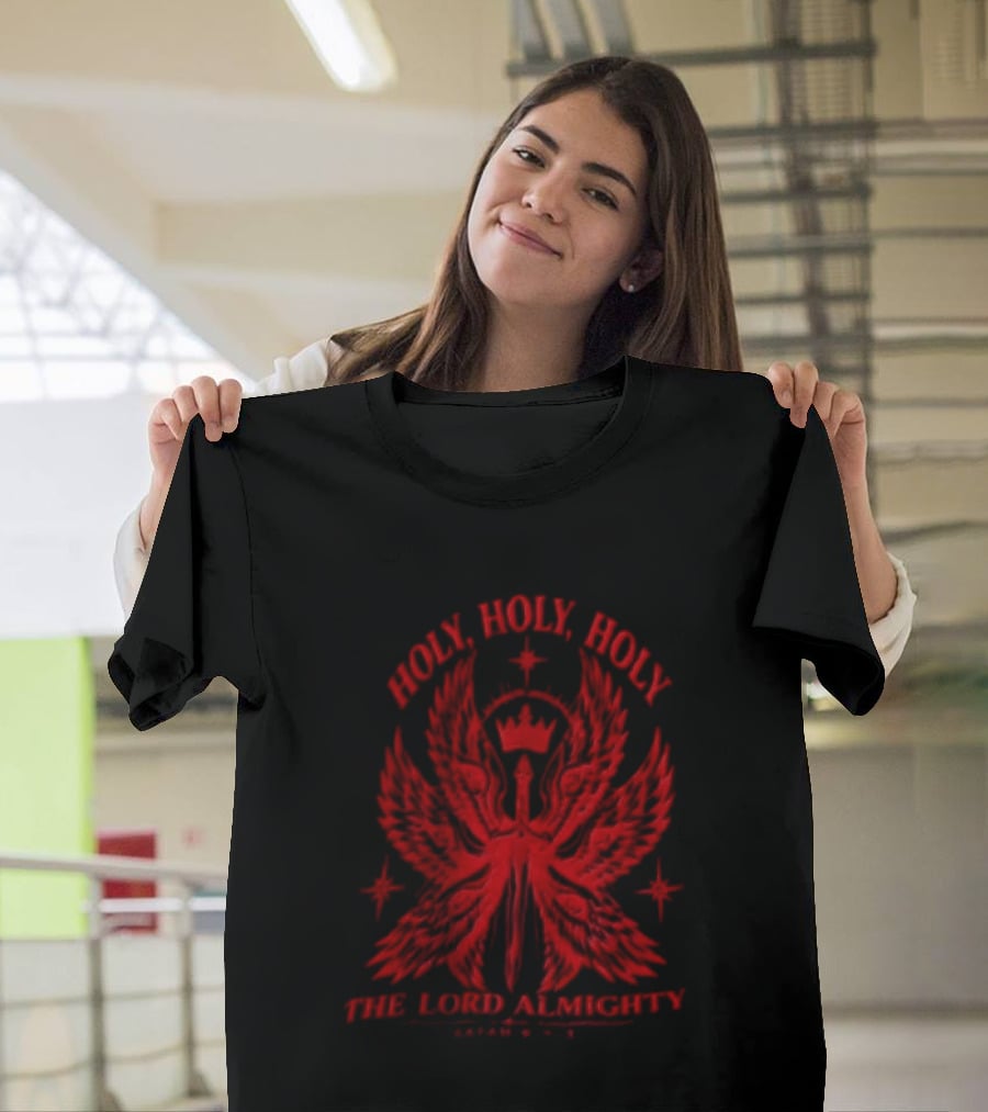Holy Holy Holy The Lord Almighty Isaiah 6:2 3 Seraphim Angel Wings T-Shirt