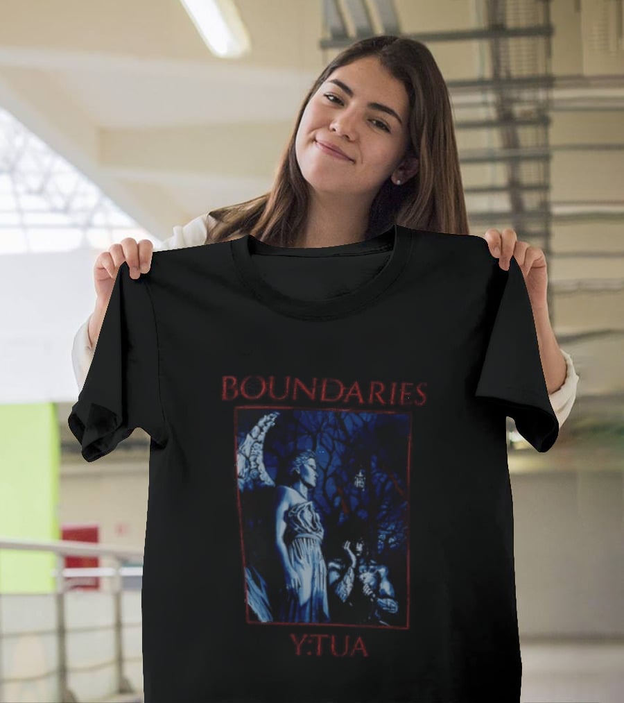 Boundaries YTUA Angel Statue And Dark Forest T-Shirt