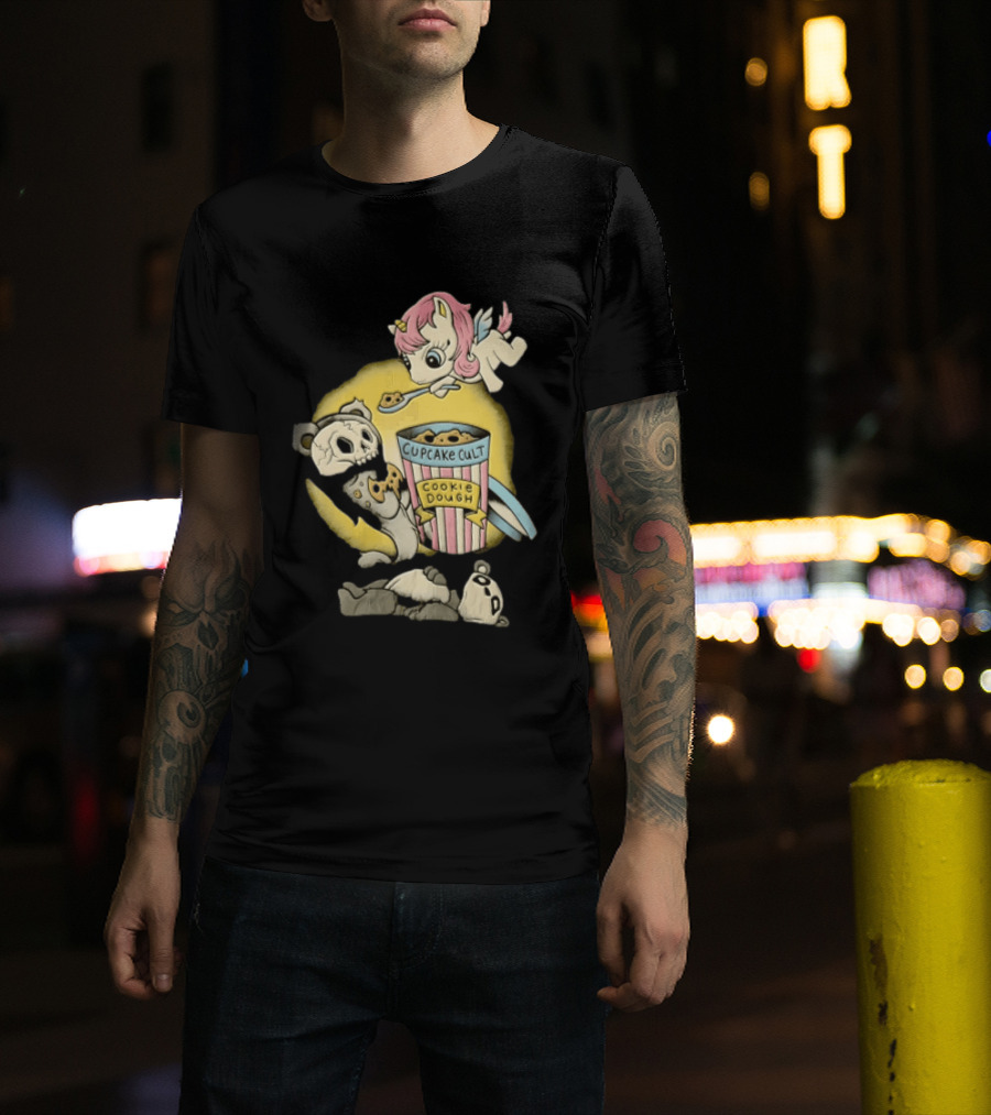 Cupcake Cult Cookie Dough Unicorn Skull Bear T-Shirt