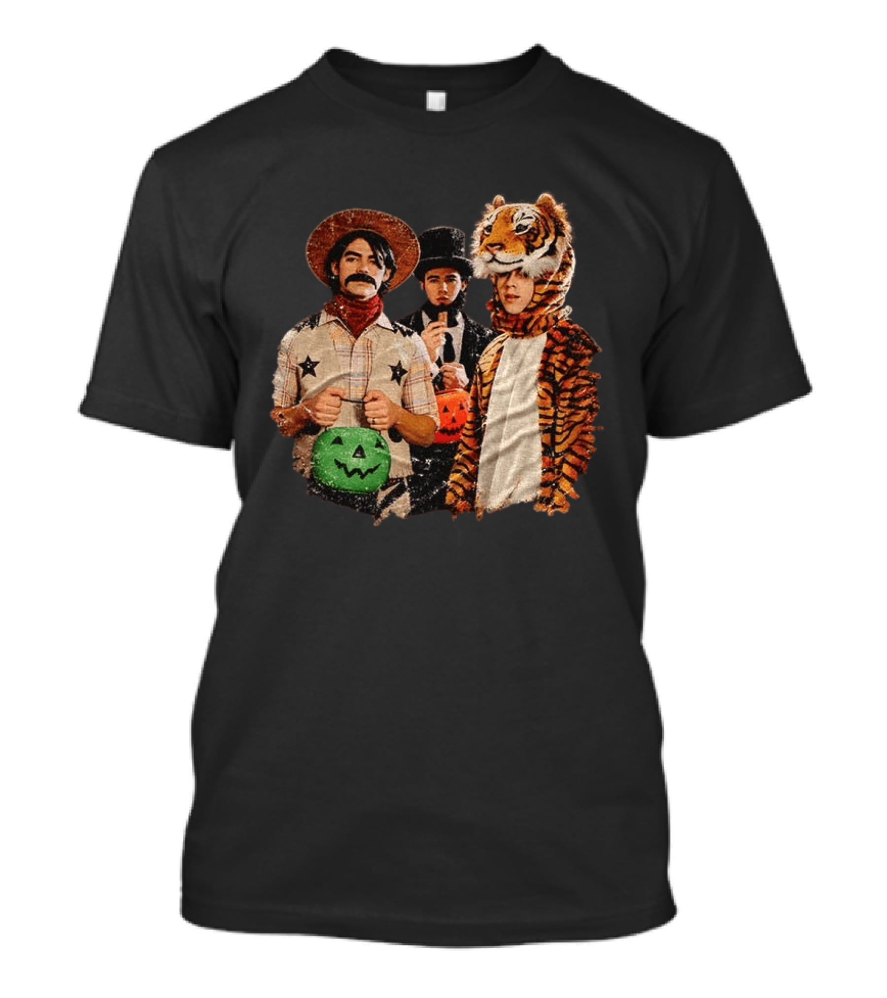 Jonas Brothers Cowboy Tiger Top Hat Halloween Costume Fun T-Shirt