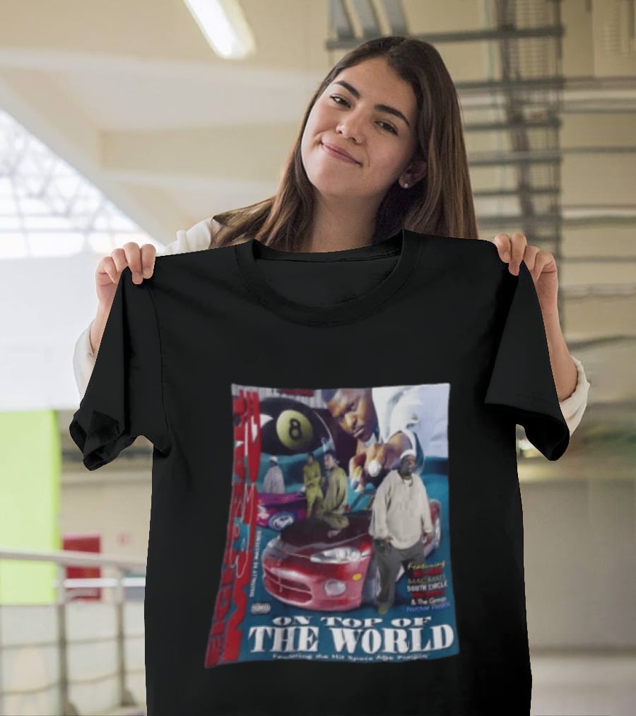 8 Ball On Top Of The World Featuring Mac Mall South Circle Space Age Pimpin Album T-Shirt