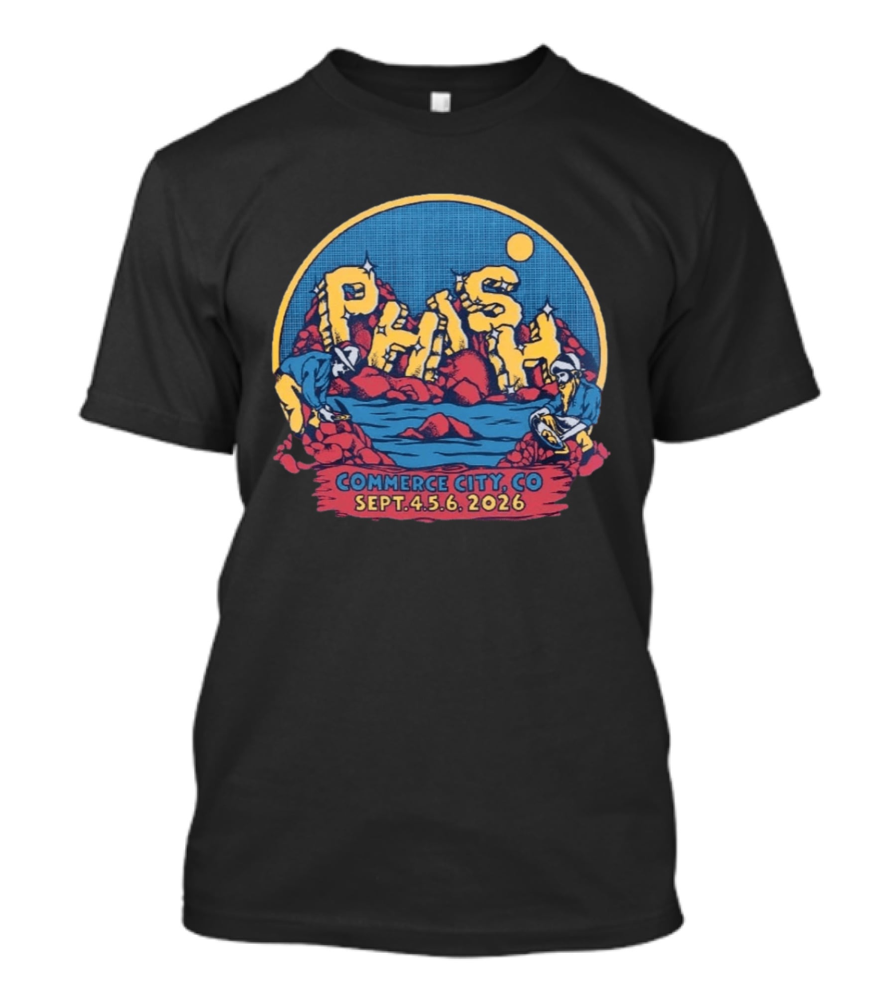 Phish Commerce City CO Sept 4 6 2026 Event Logo With Scenic Mountain And Water T-Shirt