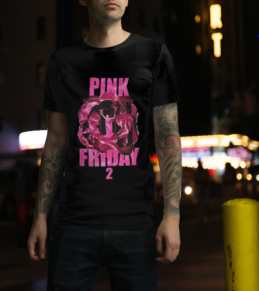 Pink Friday 2 Nicki Minaj Magenta Flowing Silk Fabric T-Shirt