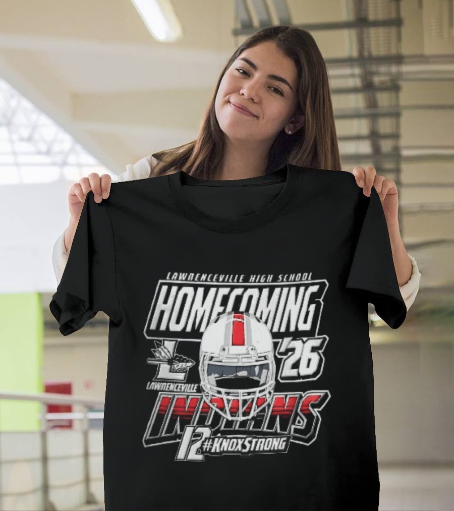 Lawrenceville Indians Knox Strong 12 Homecoming 26 Football Helmet T-Shirt