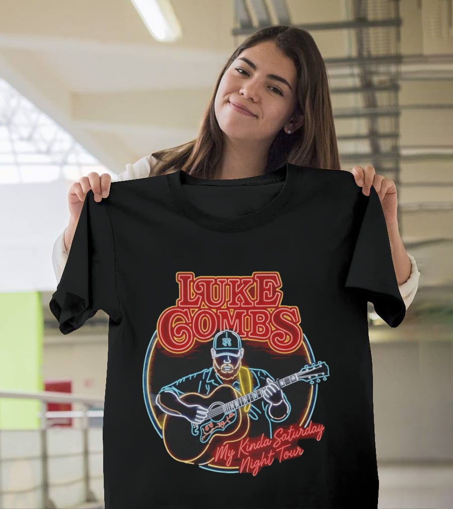 Luke Combs My Kinda Saturday Night Tour 2026 Guitarist Neon T-Shirt