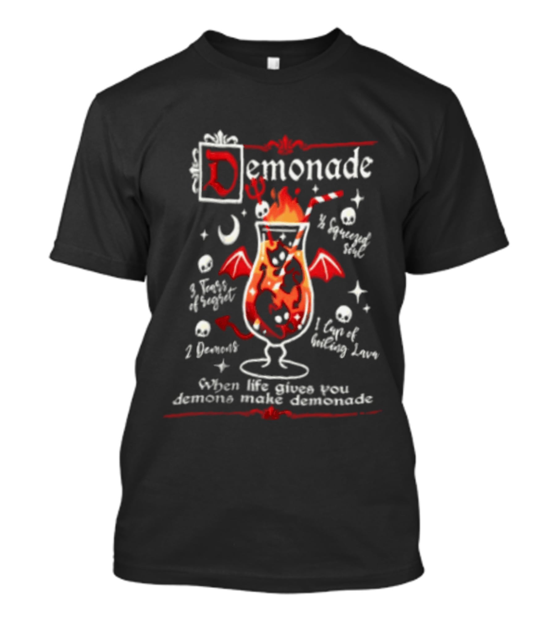 Demonade Spicy Drink With Occult Humor And Fire T-Shirt