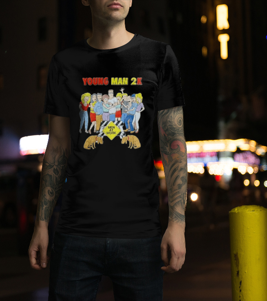 Young Man 2k Men At Work King Of The Hill Characters Crew T-Shirt