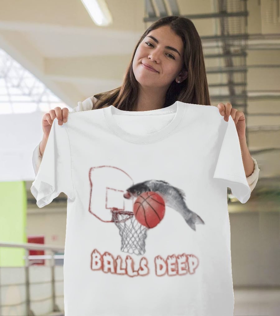 Basketball Hoop Fish Dunk Balls Deep T-Shirt