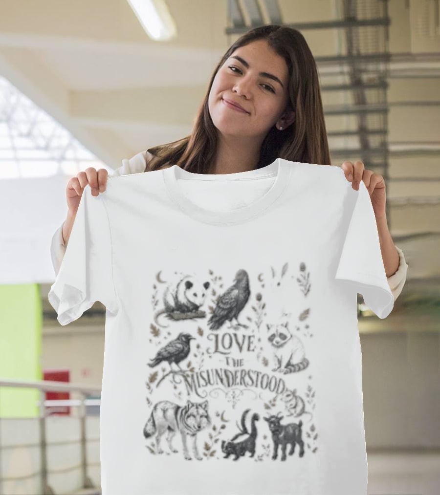 Love The Misunderstood Woodland Creatures Bear Fox Bird Rabbit Squirrel T-Shirt