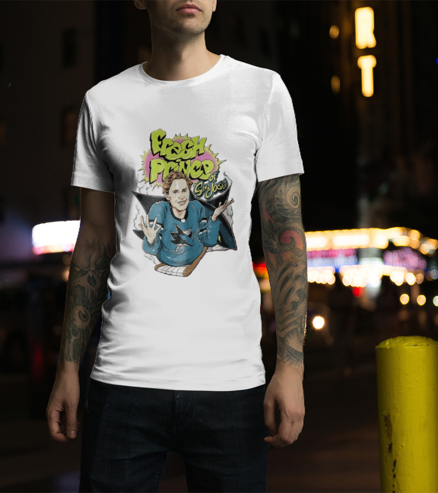 San Jose Sharks NHL Fresh Prince Cartoon Caricature Teal Hockey Jersey T-Shirt