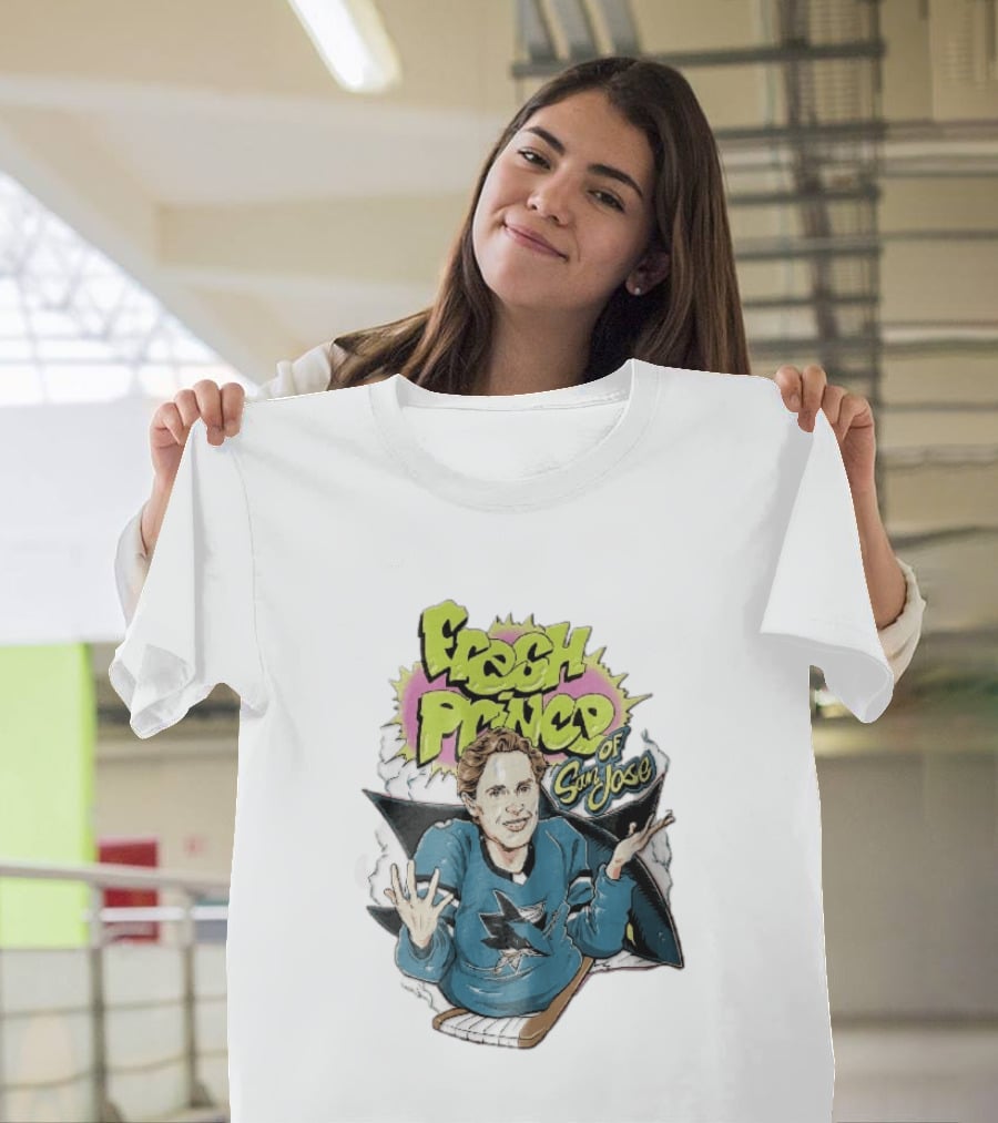 San Jose Sharks NHL Fresh Prince Cartoon Caricature Teal Hockey Jersey T-Shirt
