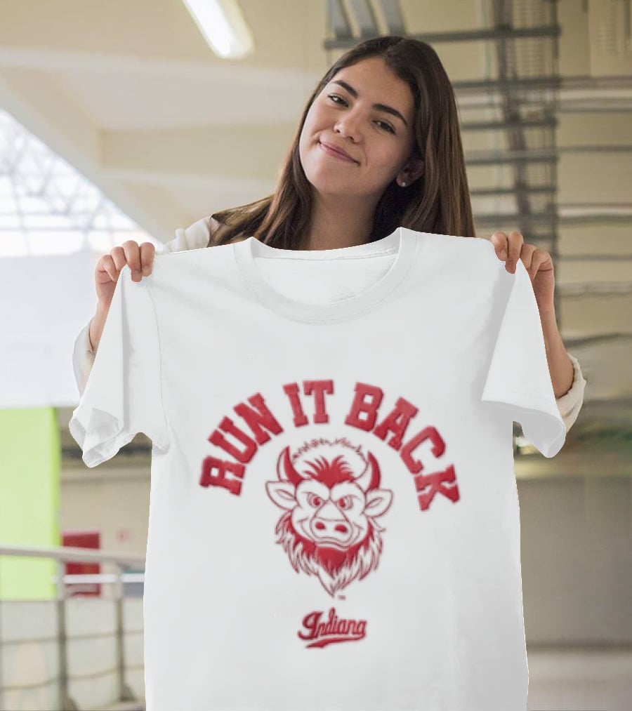 Run It Back Indiana Football Bold Red Bull T-Shirt