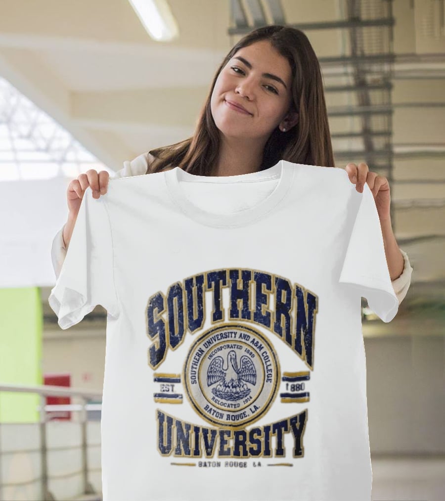 Southern University Jaguars Baton Rouge LA NCAA Est 1880 Incorporated Relocated 1914 Pelican Seal T-Shirt