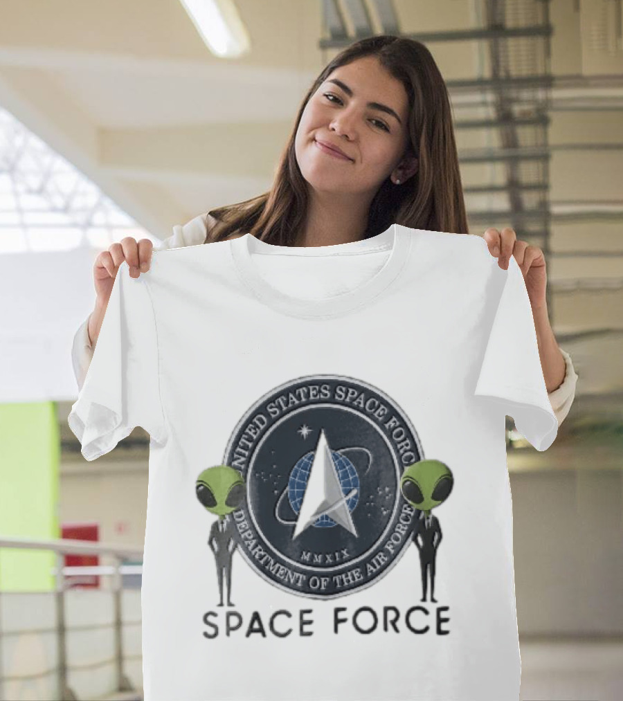 United States Space Force Department Of The Air MMXIX Green Aliens Suits T-Shirt
