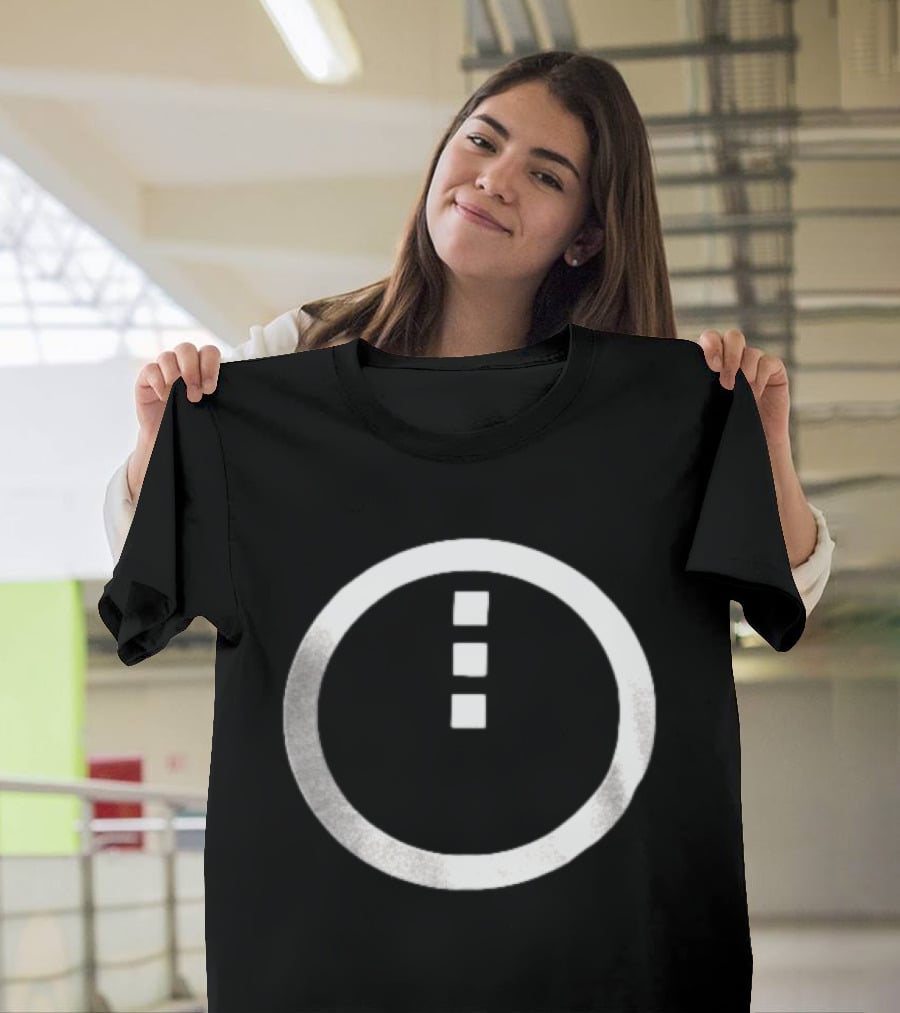 Circle Enclosing Three Vertical Stacked Squares T-Shirt