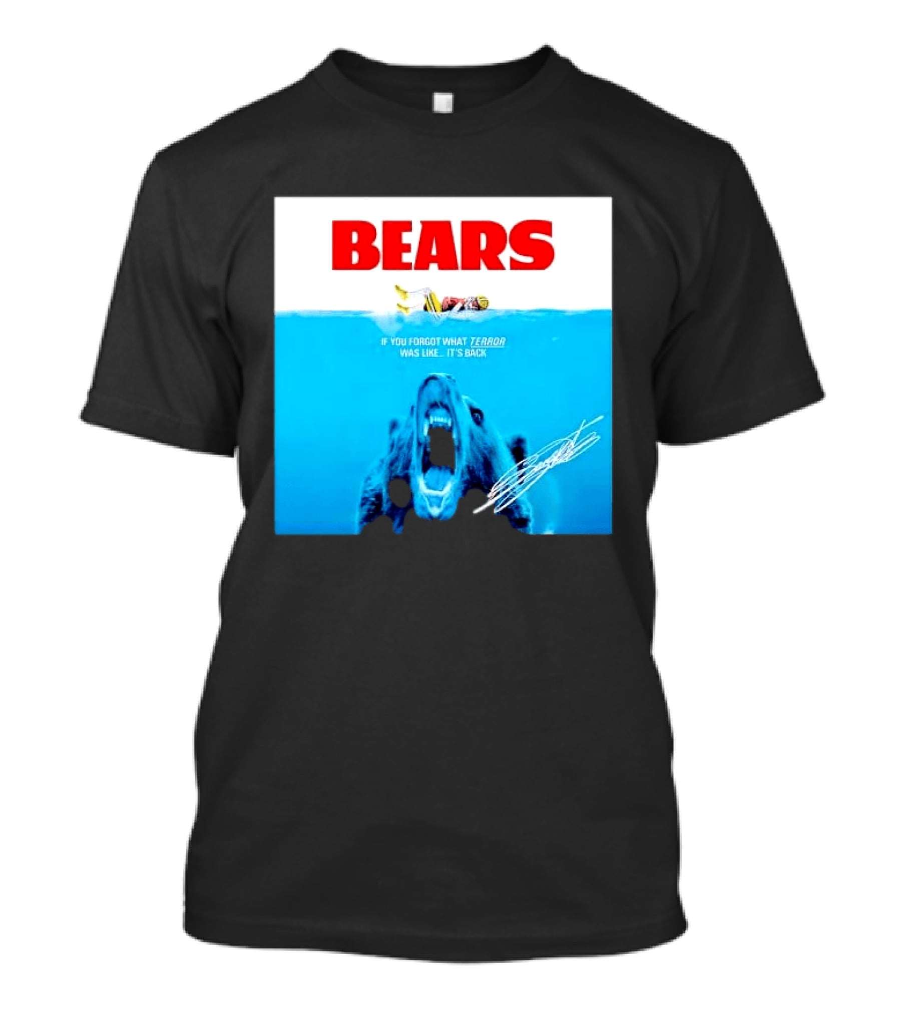 BEARS Caleb Williams Green Bay Packers Player Swimming Bear If You Forgot What Terror Was Like It's Back Chicago Bears T-Shirt