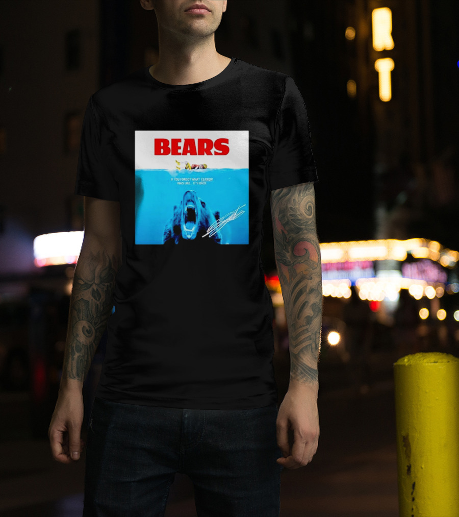BEARS Caleb Williams Green Bay Packers Player Swimming Bear If You Forgot What Terror Was Like It's Back Chicago Bears T-Shirt