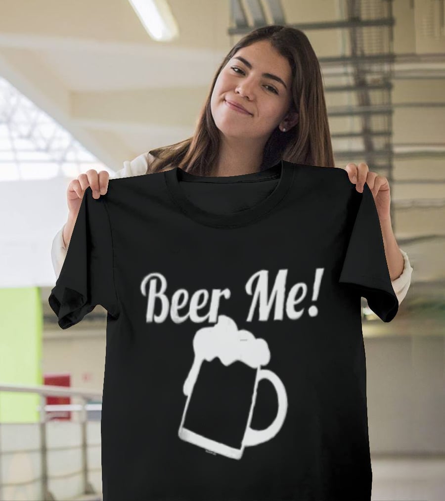 Beer Me Drinking Novelty Black Cotton T-Shirt