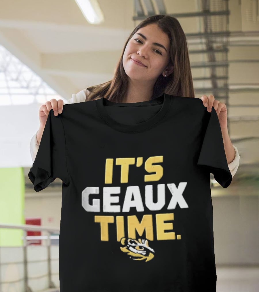 LSU Tigers It's Geaux Time Yellow White Block Eye T-Shirt