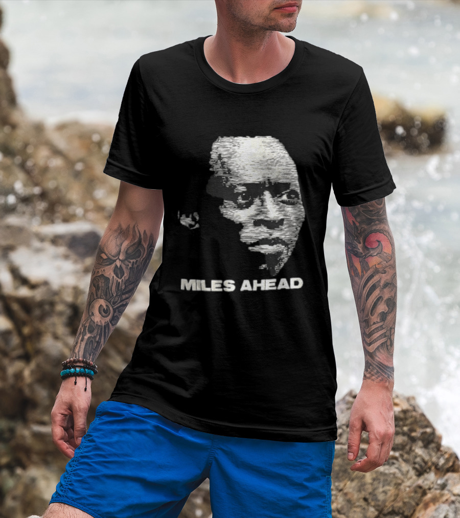 Miles Ahead Face Close Up Horizontal Lines T-Shirt