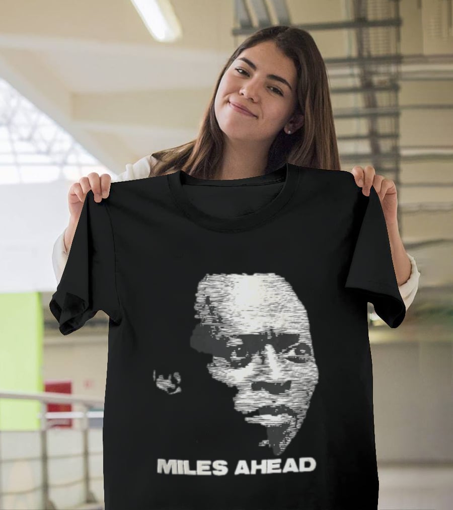 Miles Ahead Face Close Up Horizontal Lines T-Shirt