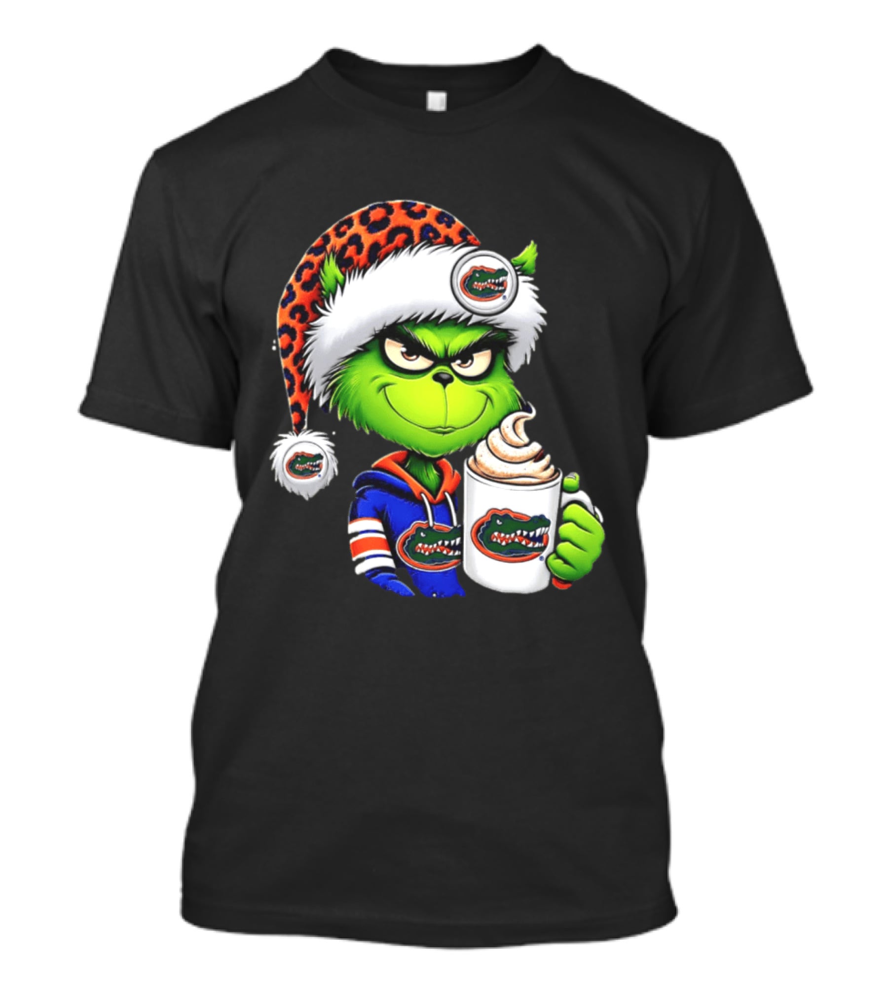 Holiday 2026 Grinch In Florida Gators With Festive And Santa Hat T-Shirt