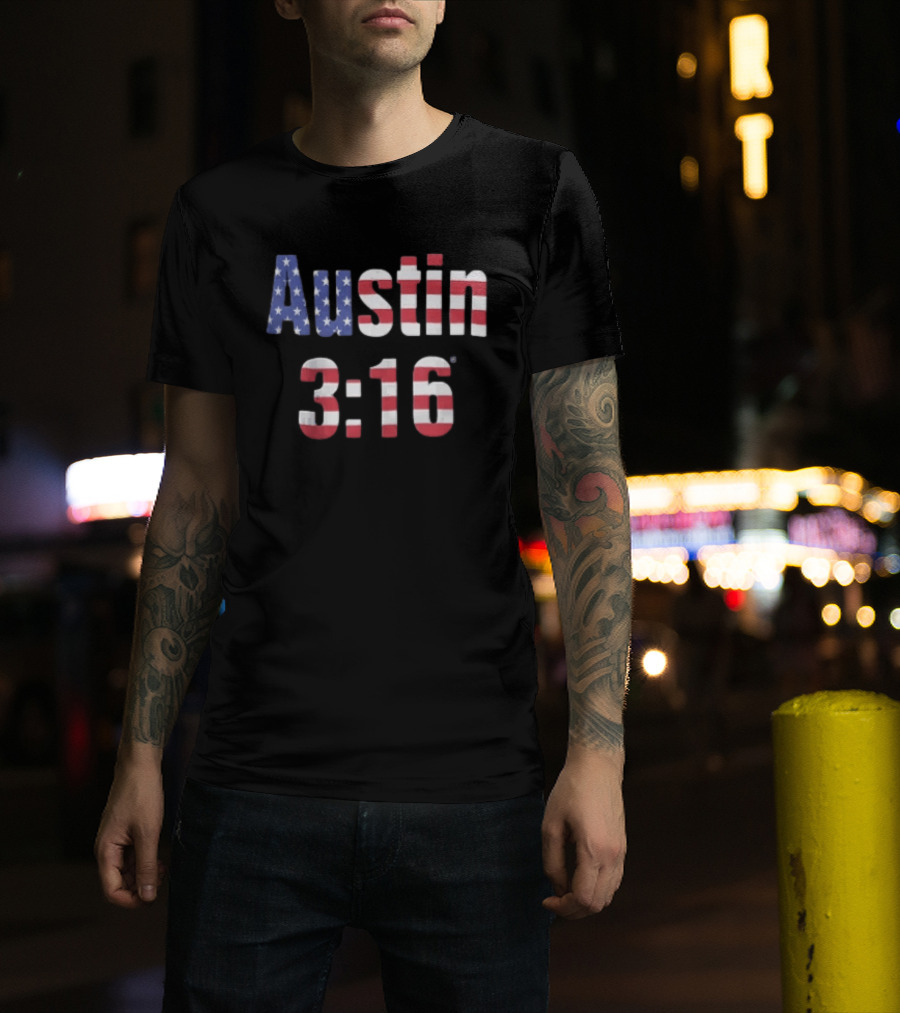 Steve Austin 3 16 American Flag WWE Stone Cold T-Shirt