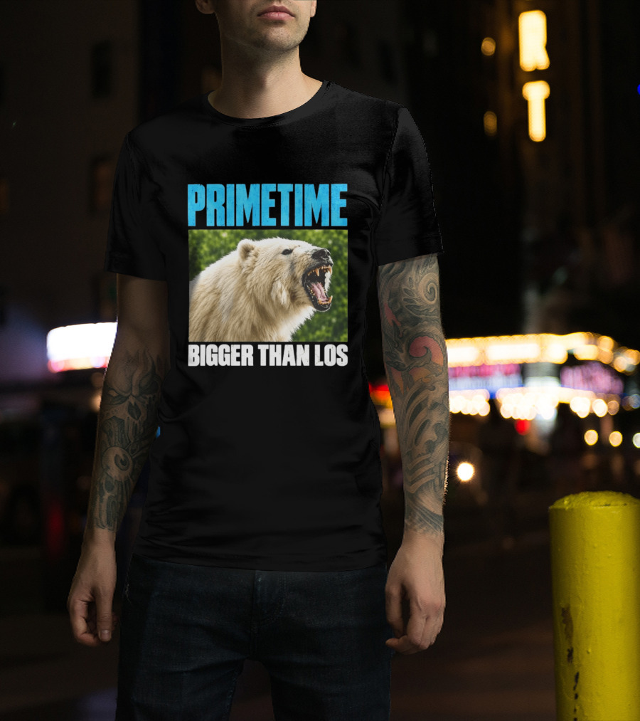 PRIMETIME Bigger Than Los Polar Bear Roaring T-Shirt