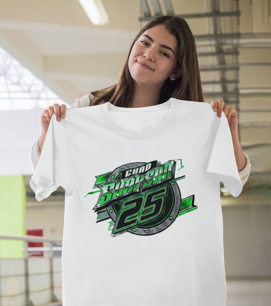 Chad Simpson 25 Deuce Nickel Racing Green Black Christian Series T-Shirt