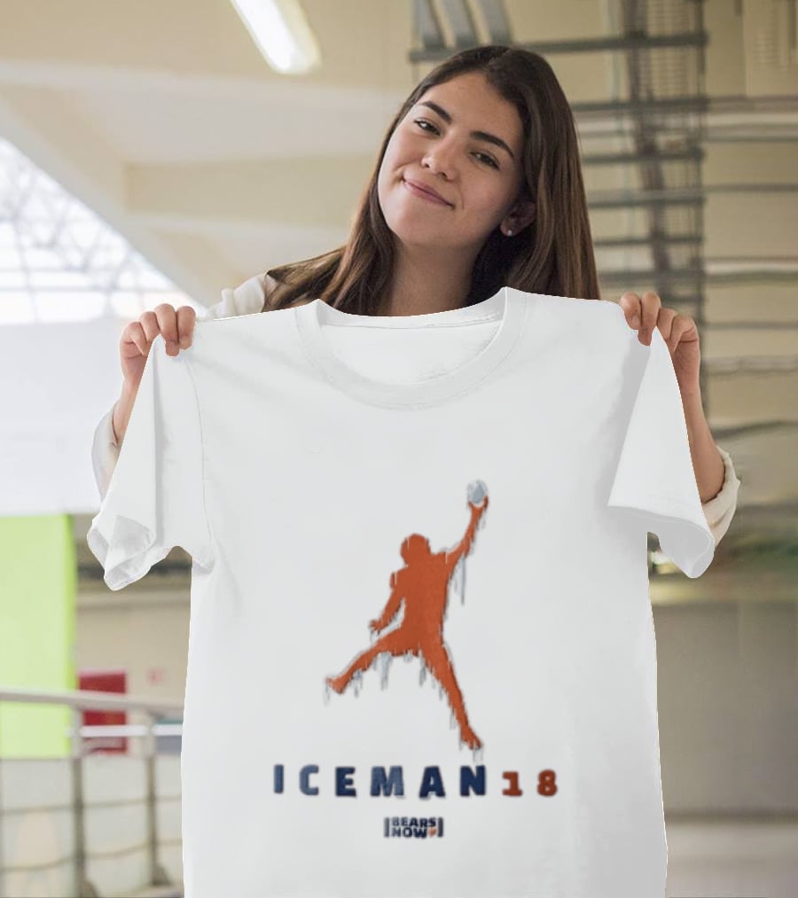 Chicago Bears Iceman 18 Now Frozen Football Player Jumpman Pose Icicles T-Shirt
