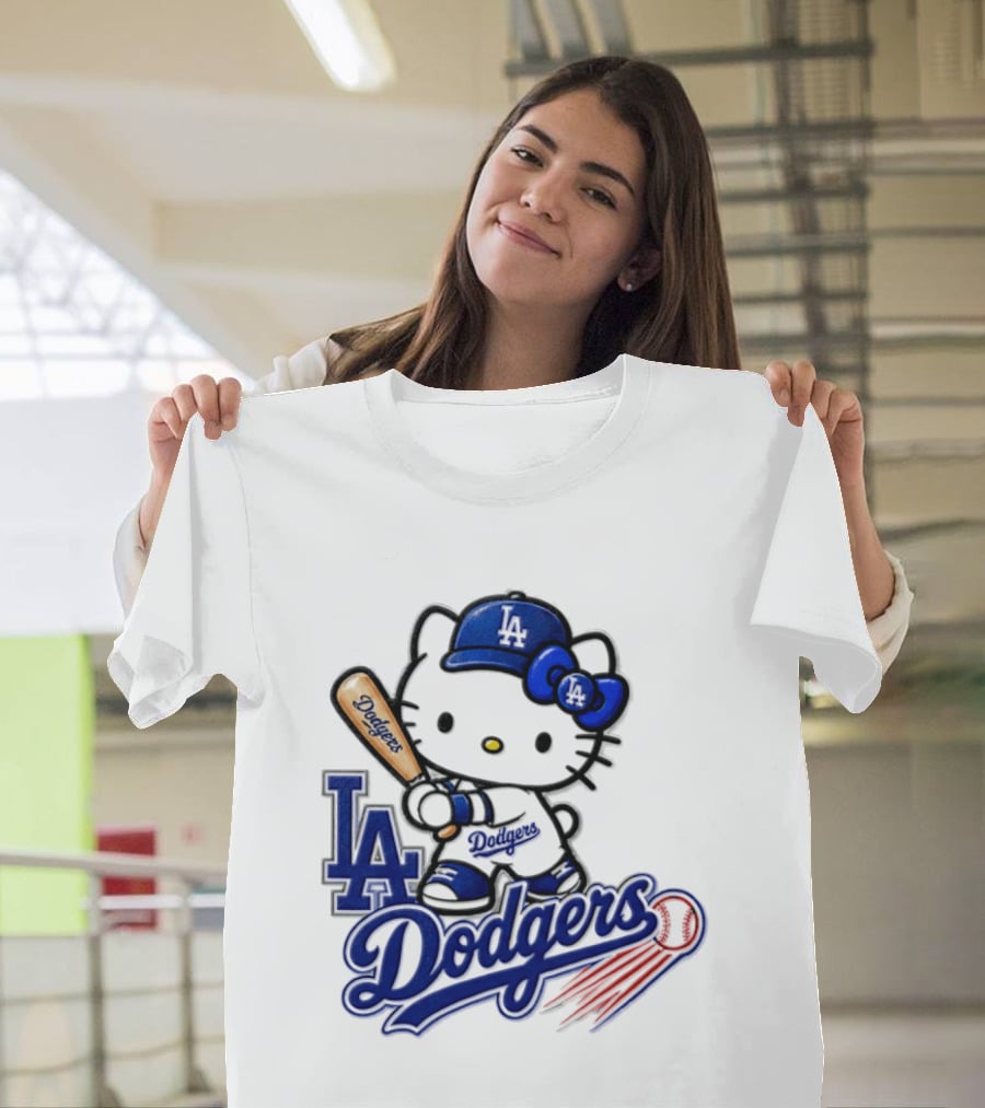 Hello Kitty Los Angeles Dodgers 2026 MLB Baseball Collaboration T-Shirt