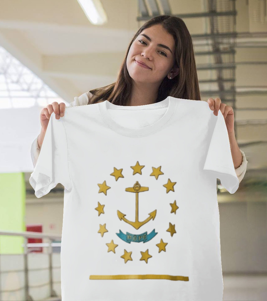 Rhode Island Hope Anchor With Stars T-Shirt