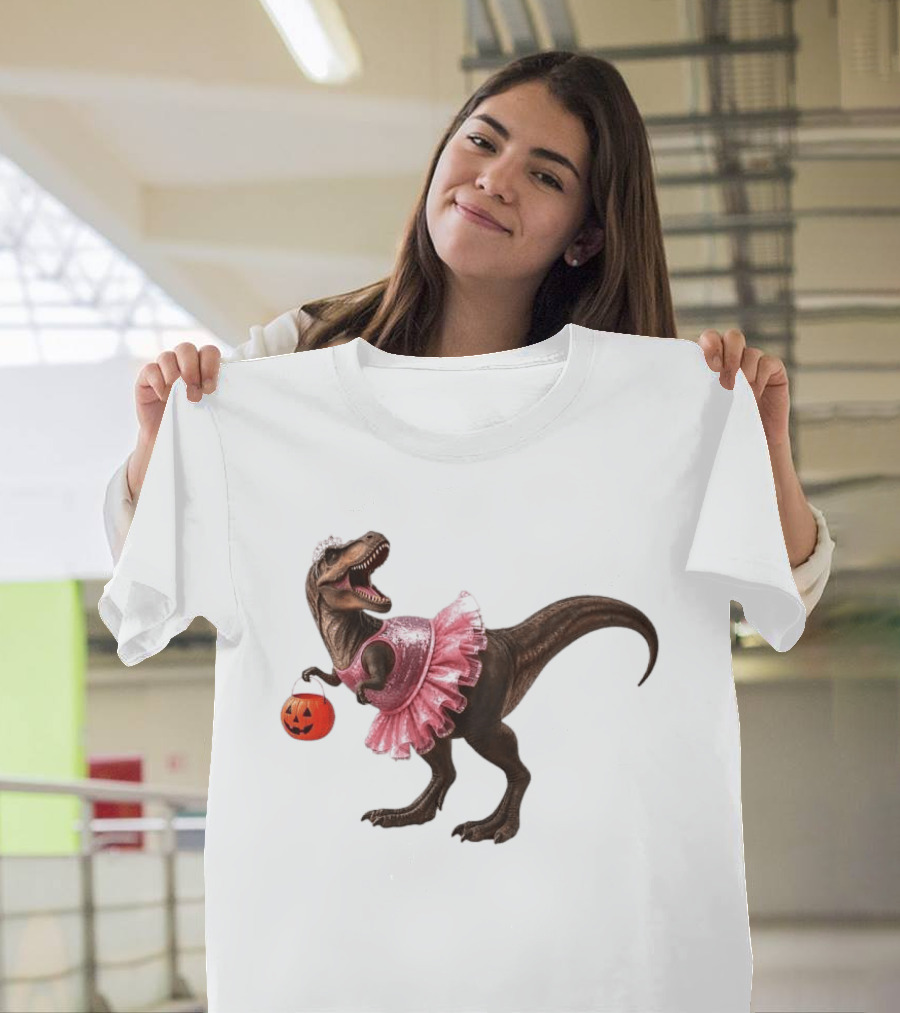 Trick Or Treat Rex Princess Tutu Halloween T-Shirt