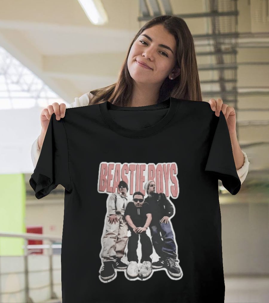 BEASTIE BOYS Three Band Members Group Photo Distressed Bootleg T-Shirt