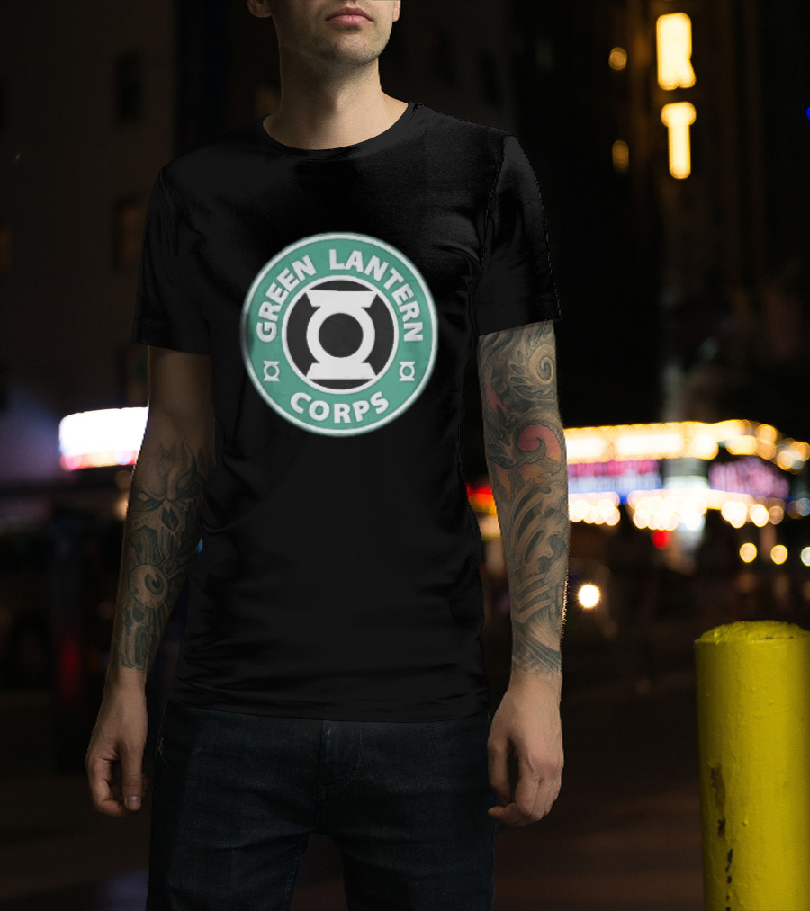 Green Lantern Corps Circular Coffee Power Ring T-Shirt