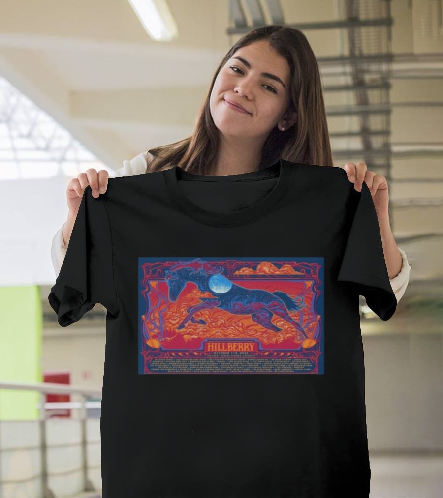 Hillberry October 7 11 2026 Harvest Moon Festival Concert Majestic Horse Celestial Landscape T-Shirt
