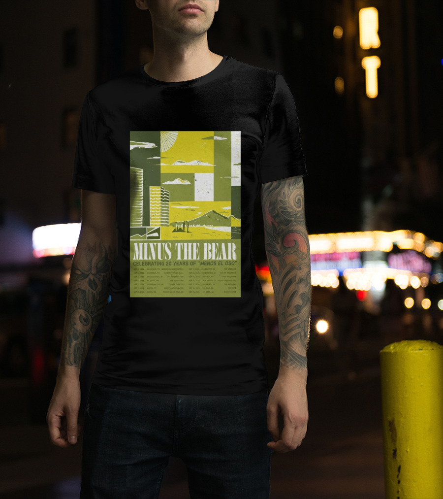 Minus The Bear Celebrating 20 Years Of Menos El Oso 2026 US Tour Dates T-Shirt