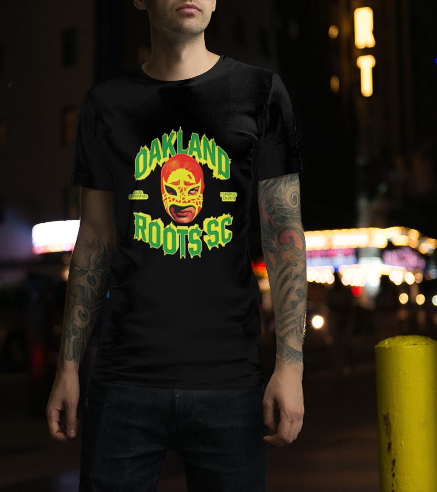 Oakland Roots SC Mucho Punk Máscara Luchador Club Deportivo Fundado En 2018 T-Shirt