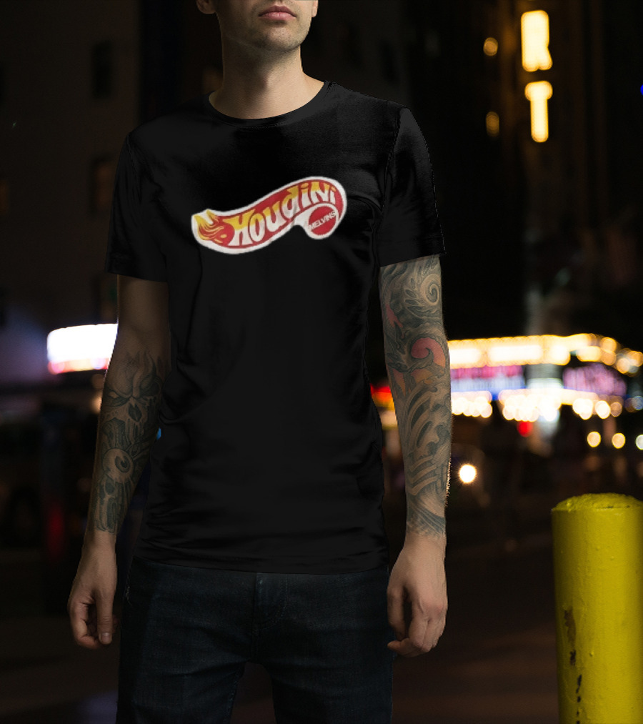 Melvins Houdini Red Yellow Flame Racing Toy Swoosh T-Shirt