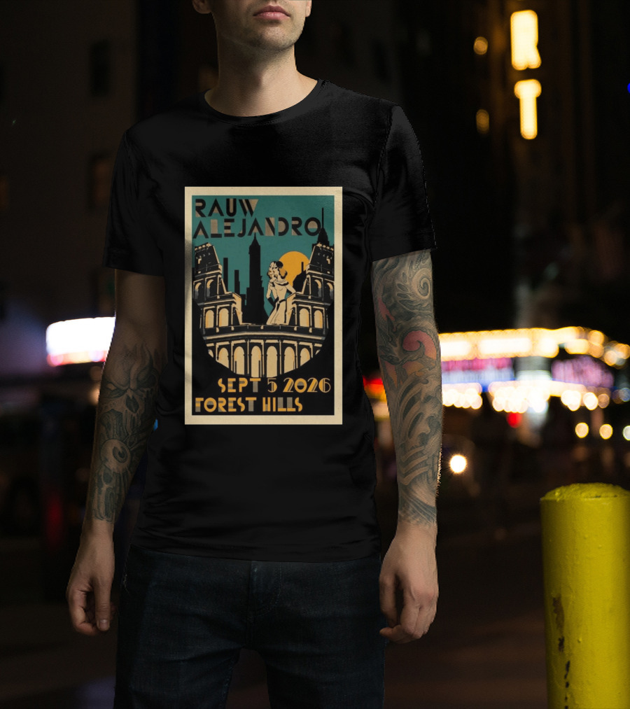 Rauw Alejandro Sept 5 2026 Forest Hills Stadium Art Deco T-Shirt