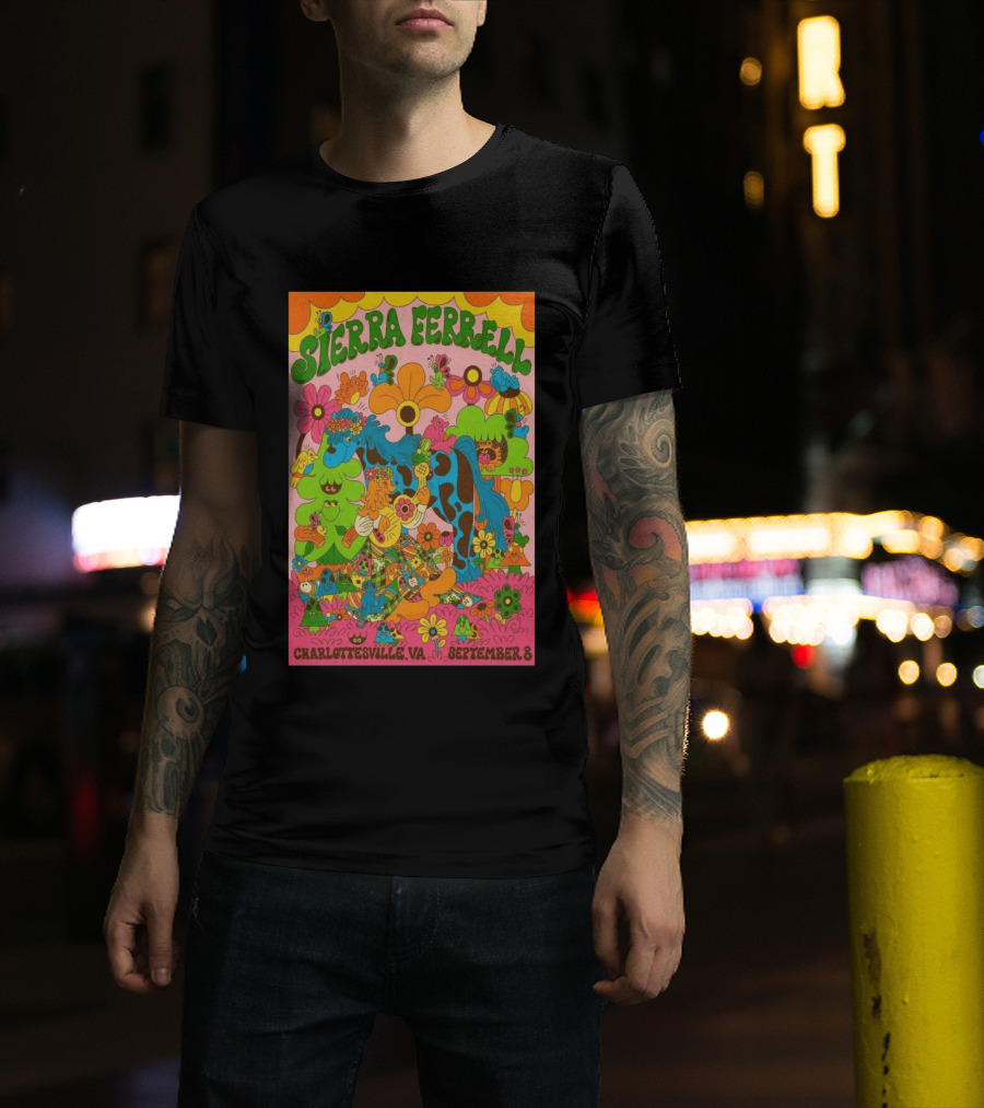 Sierra Ferrell Concert September 8 Charlottesville VA Psychedelic Floral T-Shirt