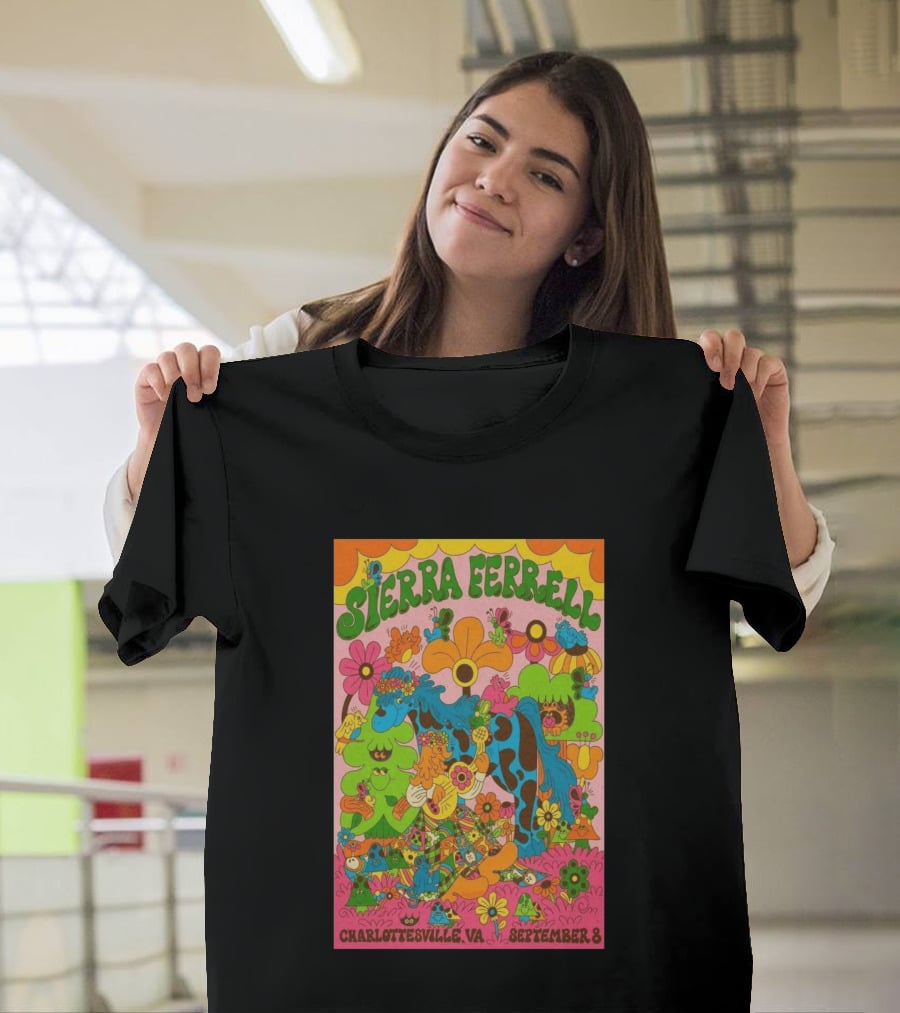Sierra Ferrell Concert September 8 Charlottesville VA Psychedelic Floral T-Shirt
