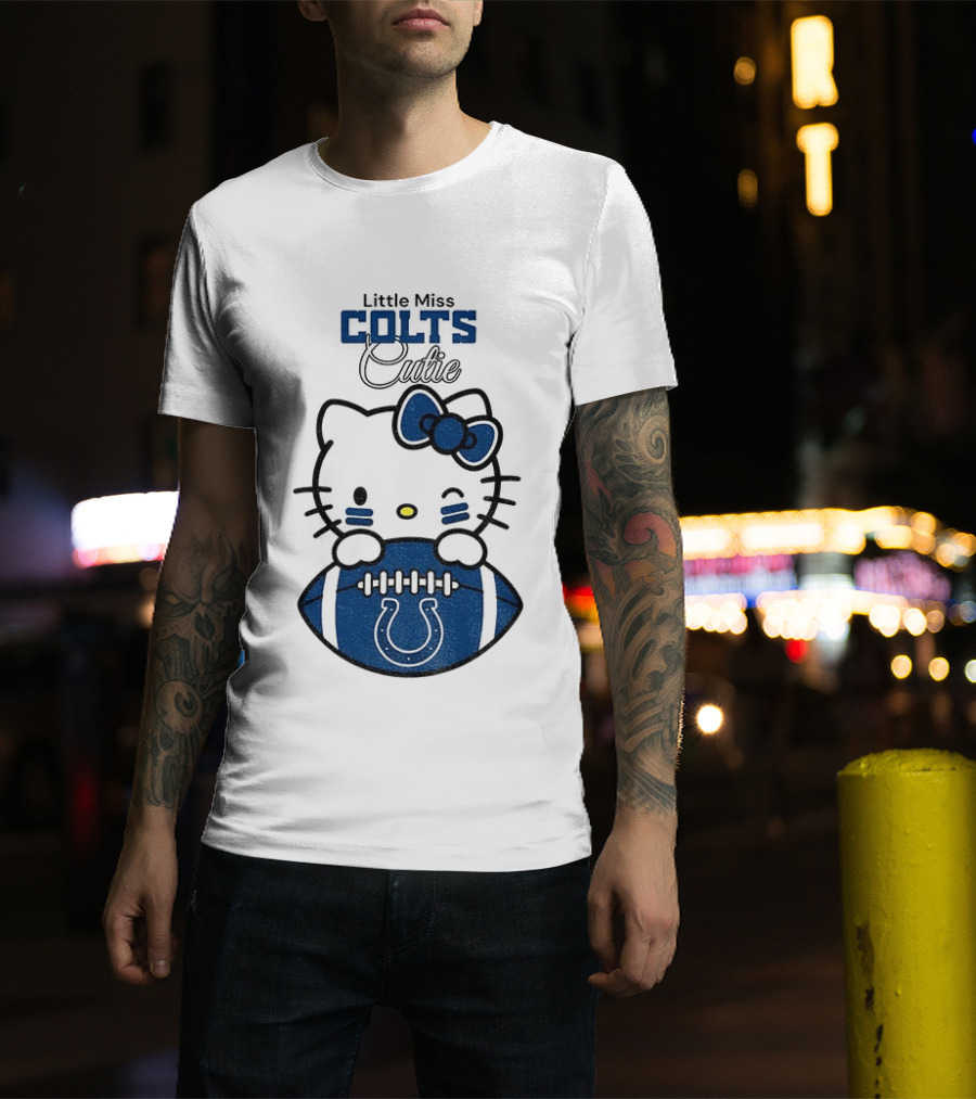 Little Miss Colts Cutie Hello Kitty Football T-Shirt