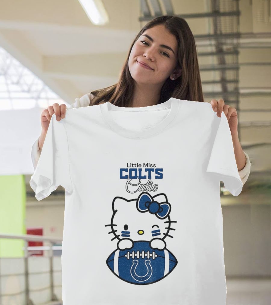 Little Miss Colts Cutie Hello Kitty Football T-Shirt
