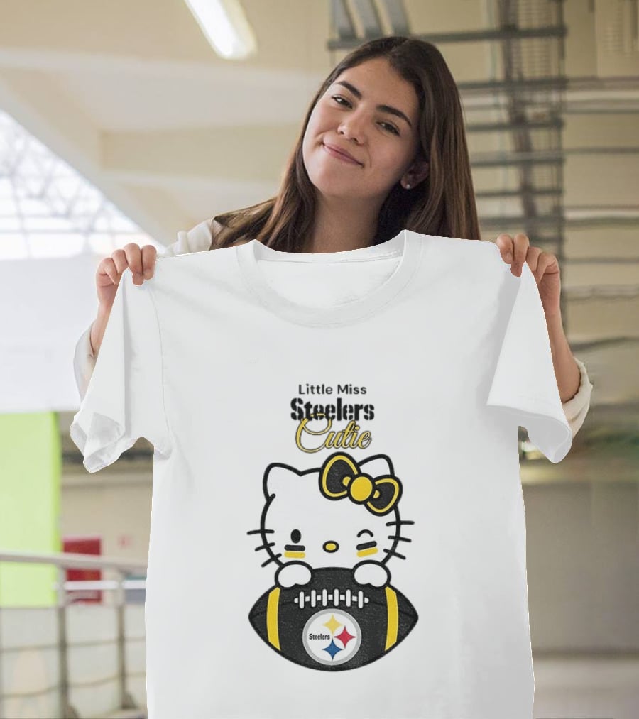 Hello Kitty Little Miss Steelers Cutie Football T-Shirt