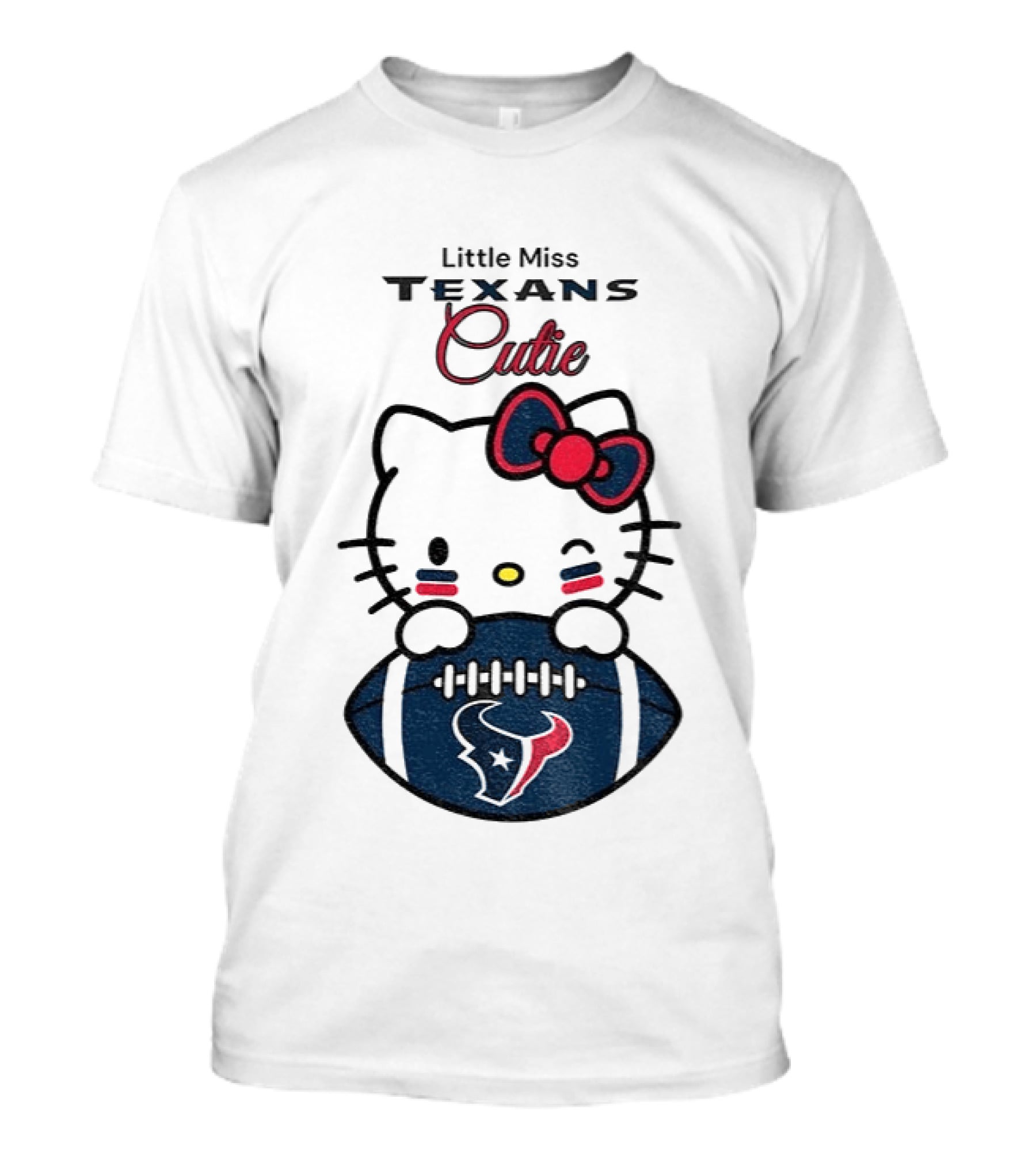 Little Miss Texans Cutie Hello Kitty Football T-Shirt