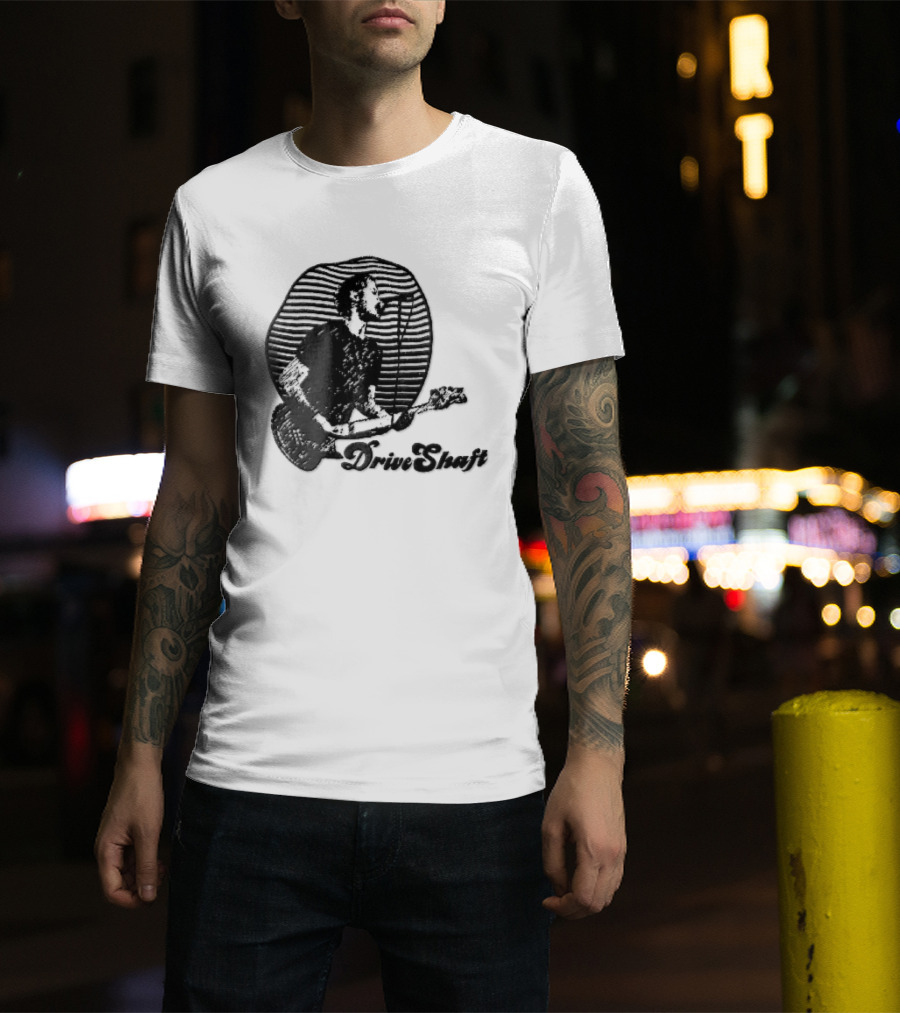 Drive Shaft Bassist Microphone Striped Halftone T-Shirt