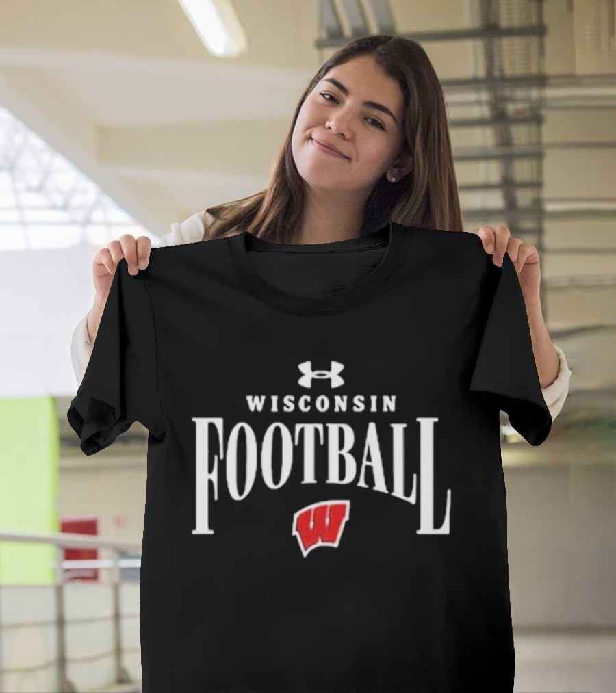 Wisconsin Badgers Football Jump Around 2026 Under Armour W T-Shirt